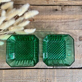 2 vintage emerald Luminarc bowls