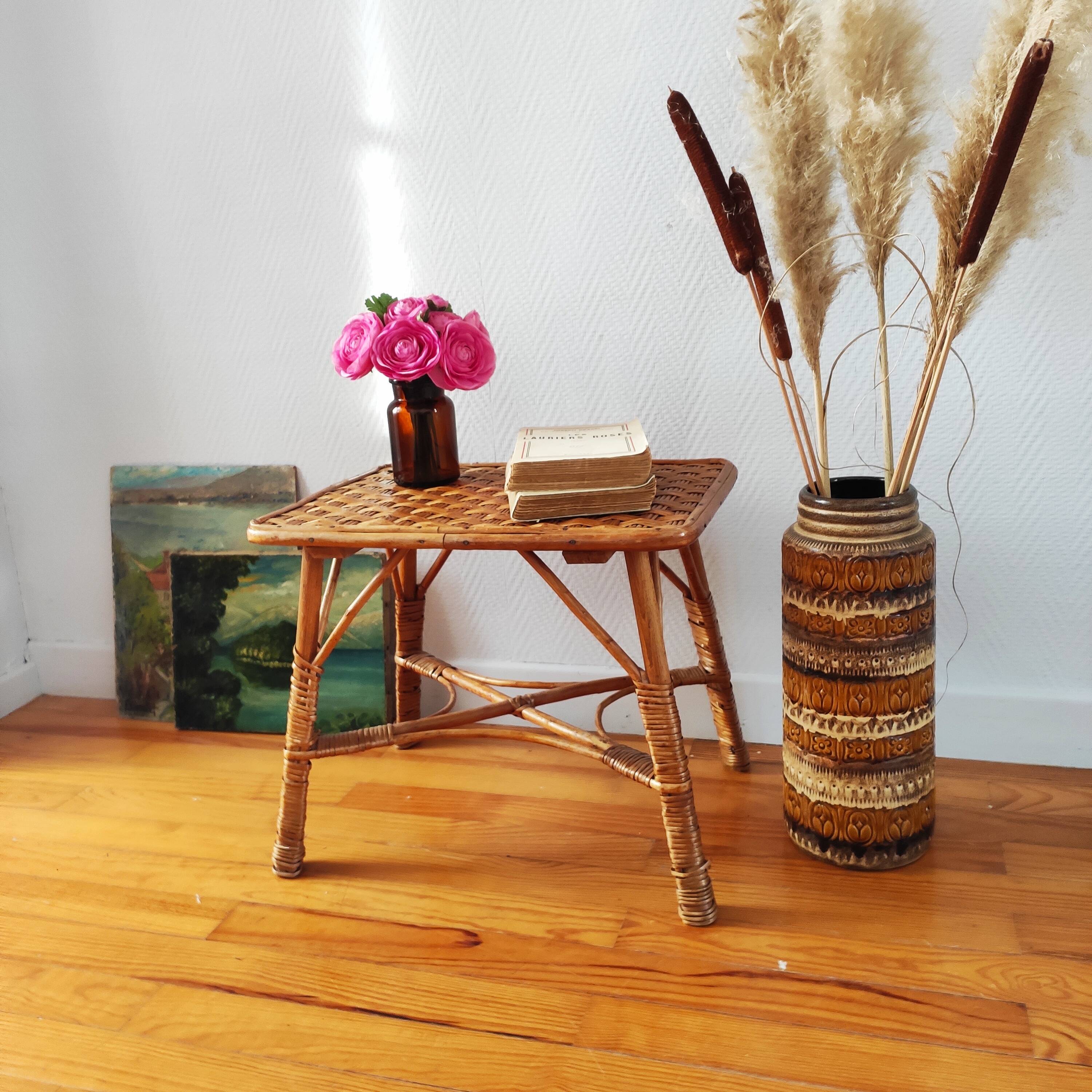 Table basse en rotin, 1950