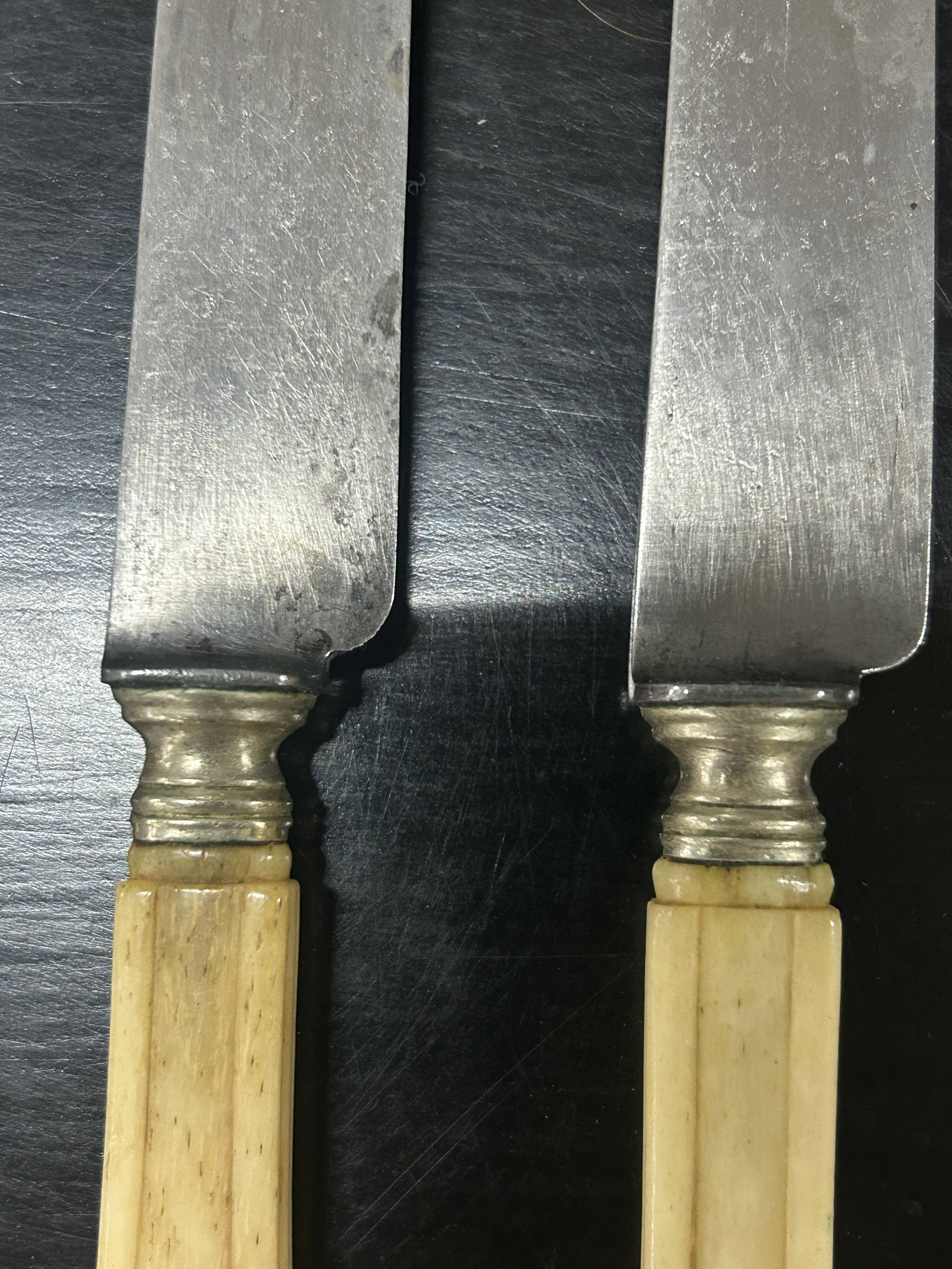 10 carved bone knife and steel blade