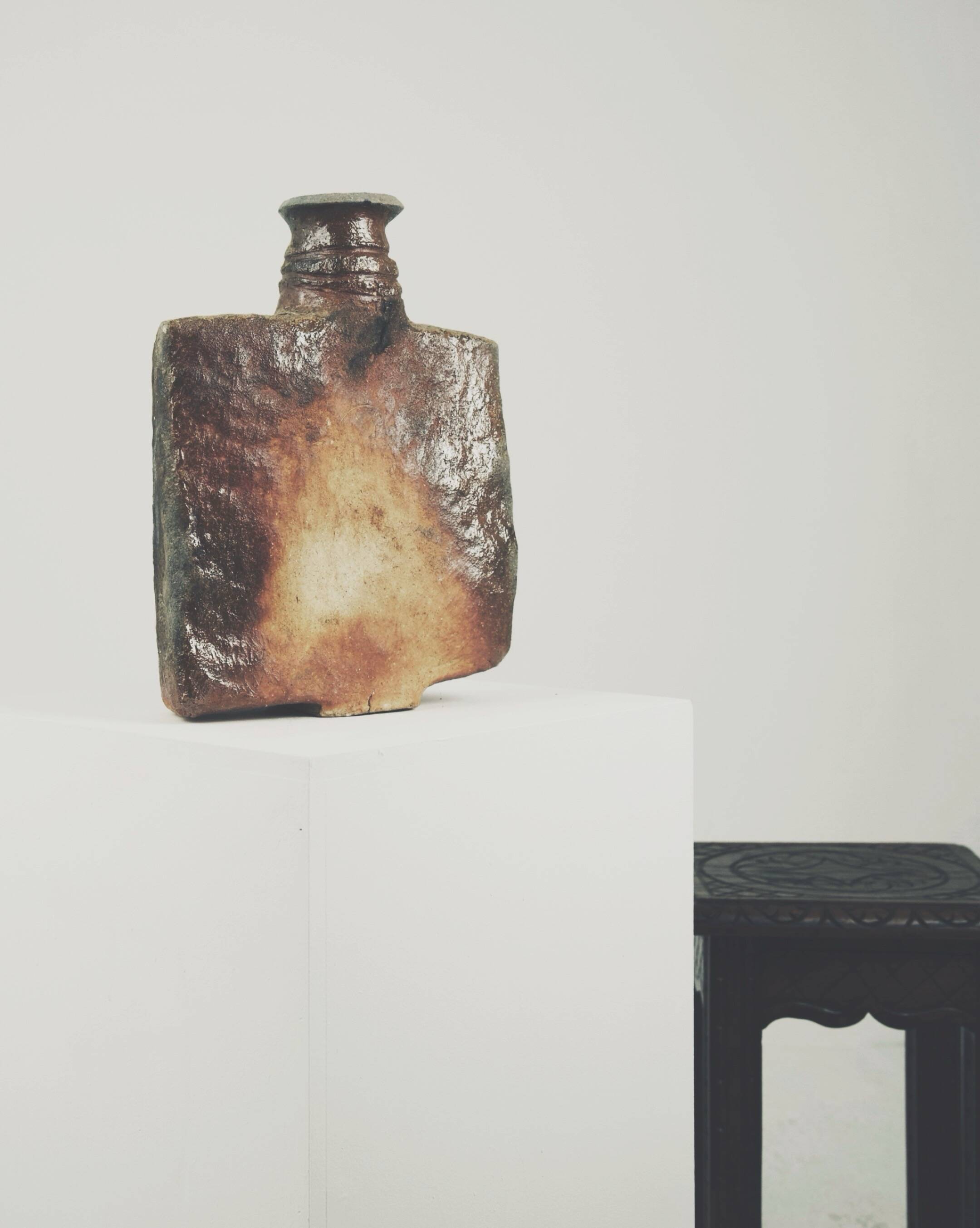 Large stoneware bottle by Gérard Brossard, La Borne