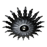 Lustre en forme de soleil espagnol – rayons en métal doré foncé, années 1950