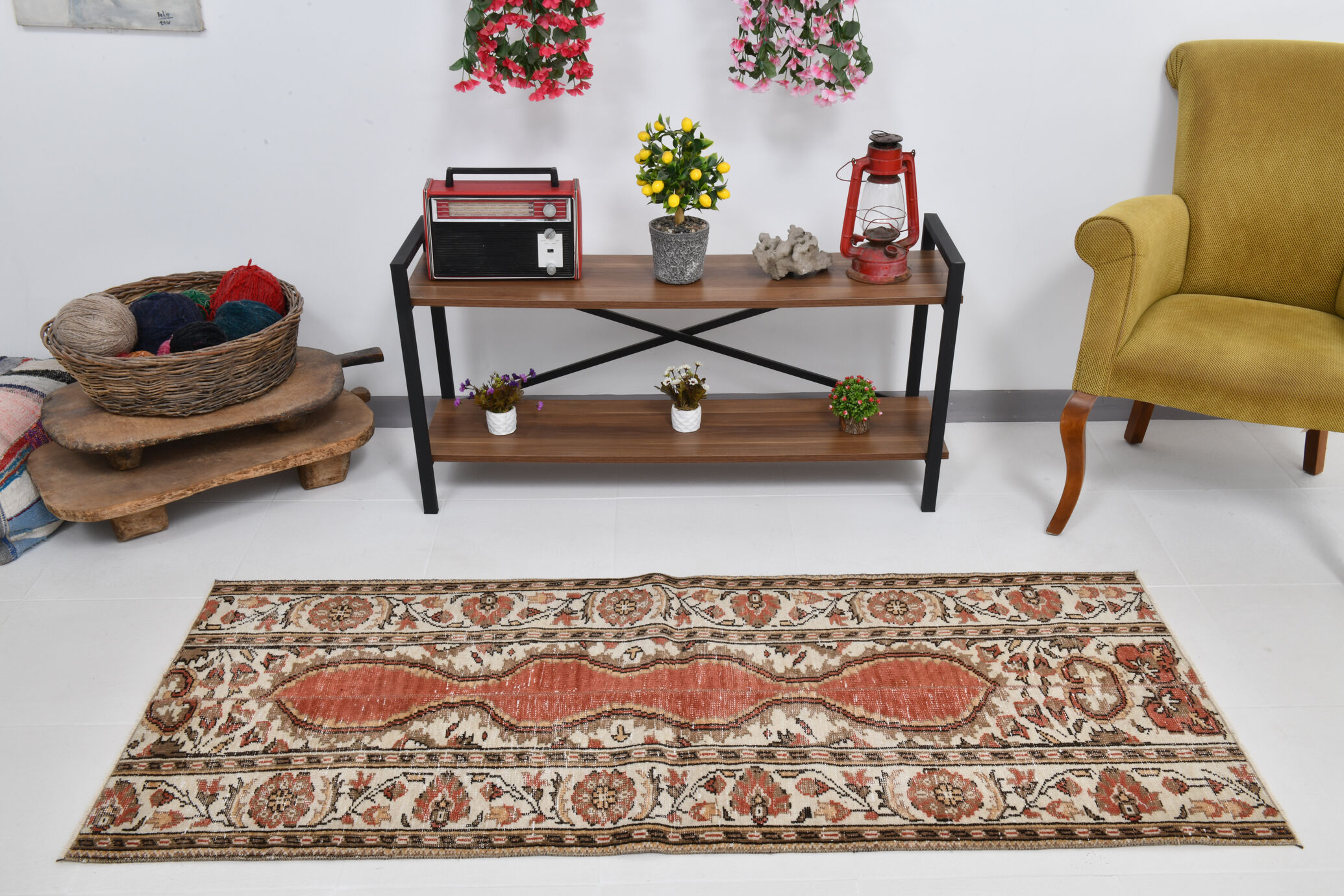 2x6 red & beige turkish runner rug 80x194cm