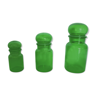 Lot of glass apothecary bottles