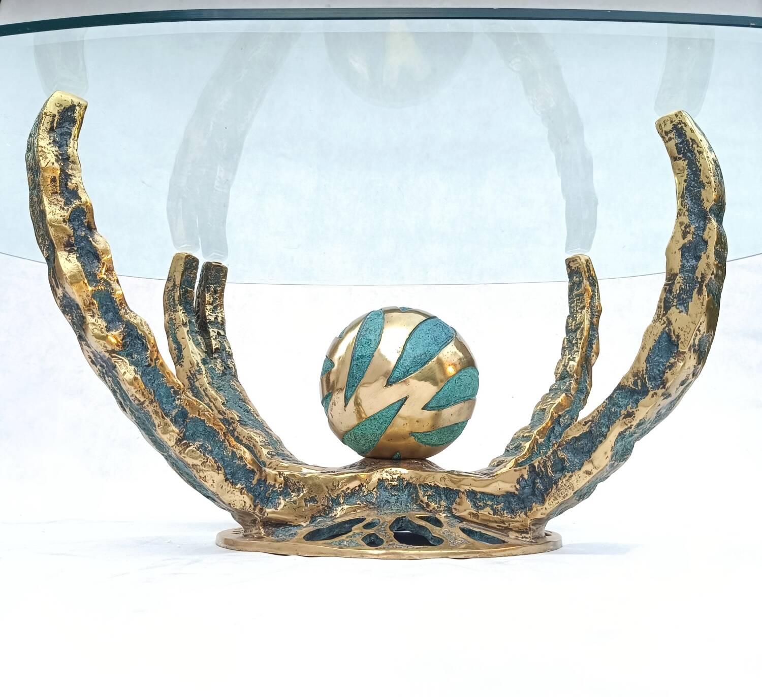 Table basse sculpturale vintage Octo par Henri Fernandez