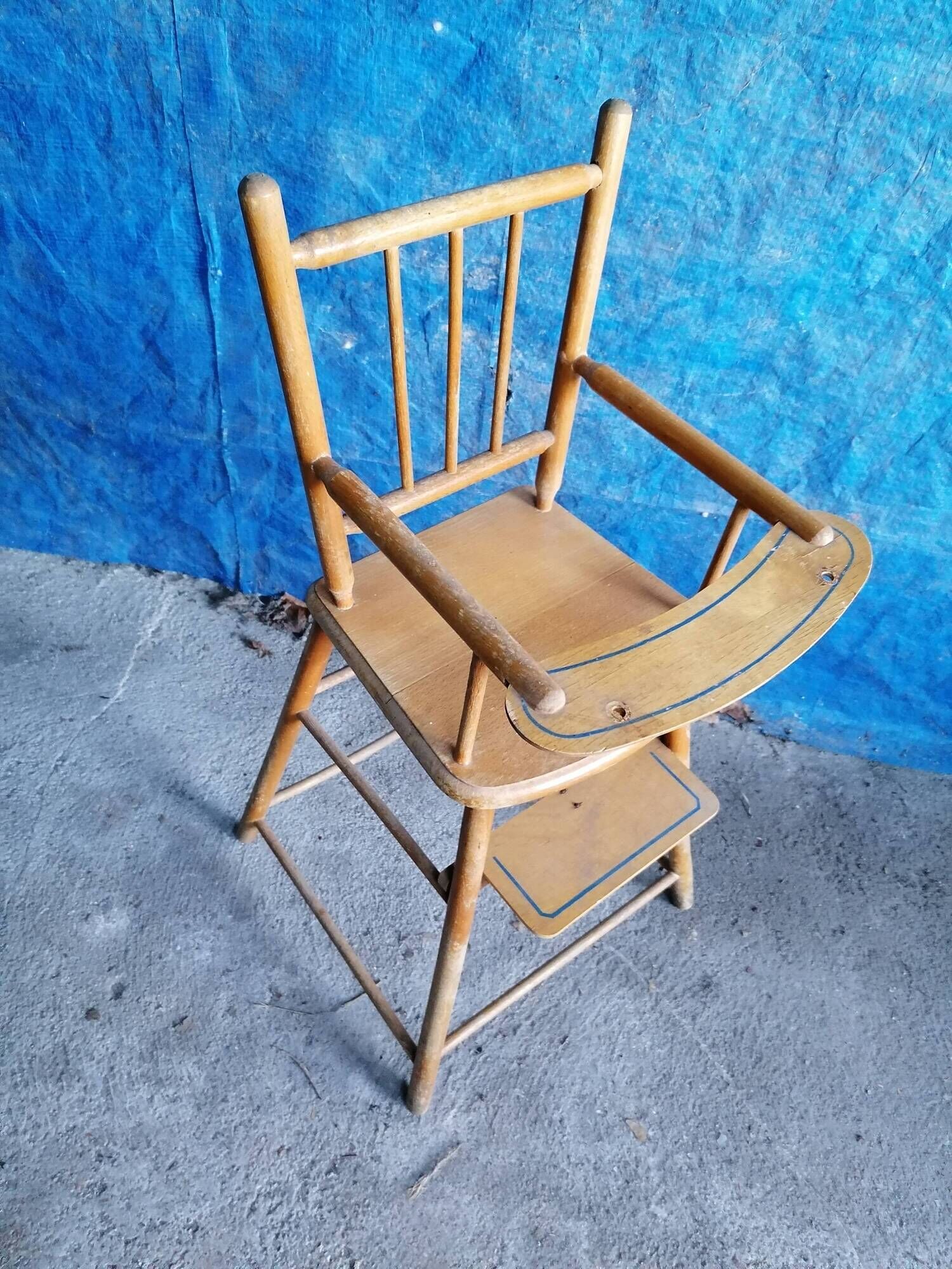 High wooden chair doll