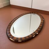 Miroir oval ancien biseauté