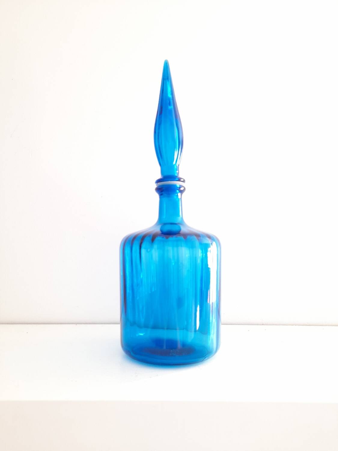 Blue carafe in Empoli glass