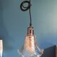 Suspension lampshade corole smoked glass lace