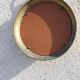 Miroir rond en laiton 1970 - 28x38cm