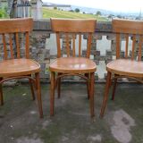 3 chaises de bistrot bois courbé