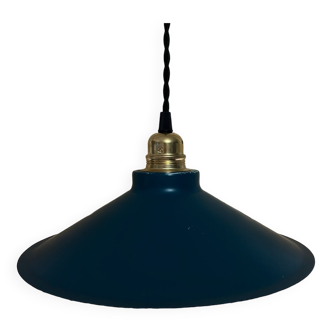 Duck blue pendant lamp in gold socket metal