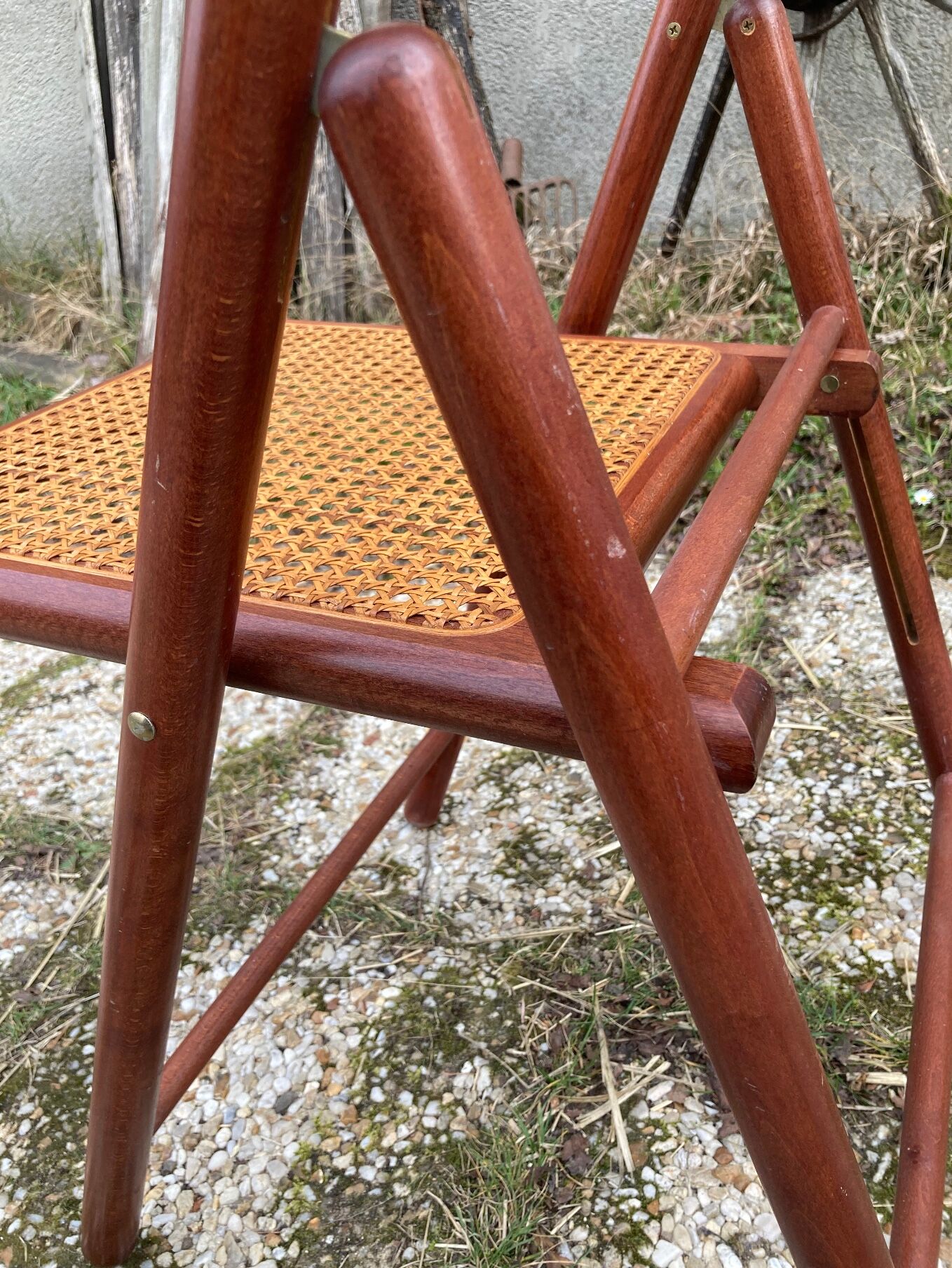 Pair of Italian folding chairs in vintage canning