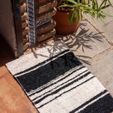 Handwoven recycled cotton rug - 40 x 60 cm