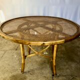 Dining table 1960 cannage and glass