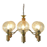 Suspension vintage en laiton, élégante et rustique, style colonial