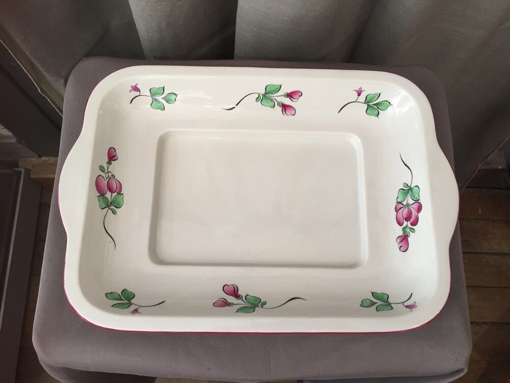 Plat a asperges en porcelaine de Luneville k&g