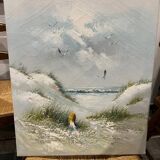 Oil landscape “The white beach”