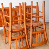 Ensemble de 6 chaises bistrot en bois Luterma 1950