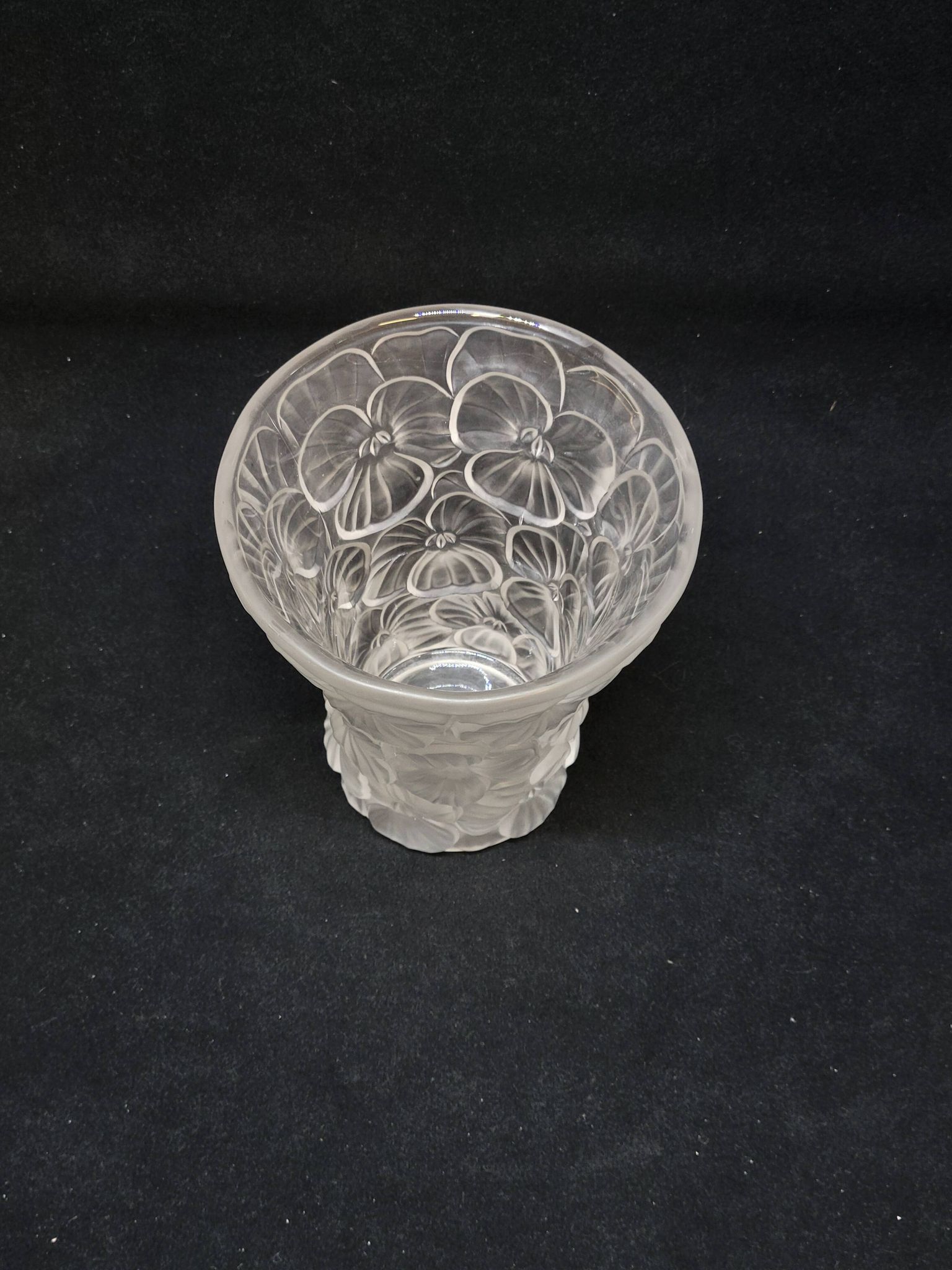 Josef Inwald Barolac Glassware Floral Vase Molded Pressed Frosted Art Glass