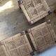 3 wooden and rope charpoy stools