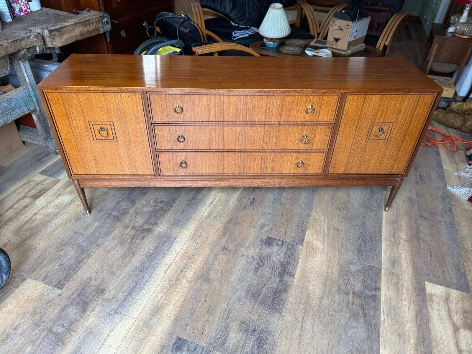 Vintage Greaves & Thomas brown teak enfilade, Mid-Century design from the 1960s.