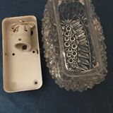 Oval molded glass ceiling light from the 70s