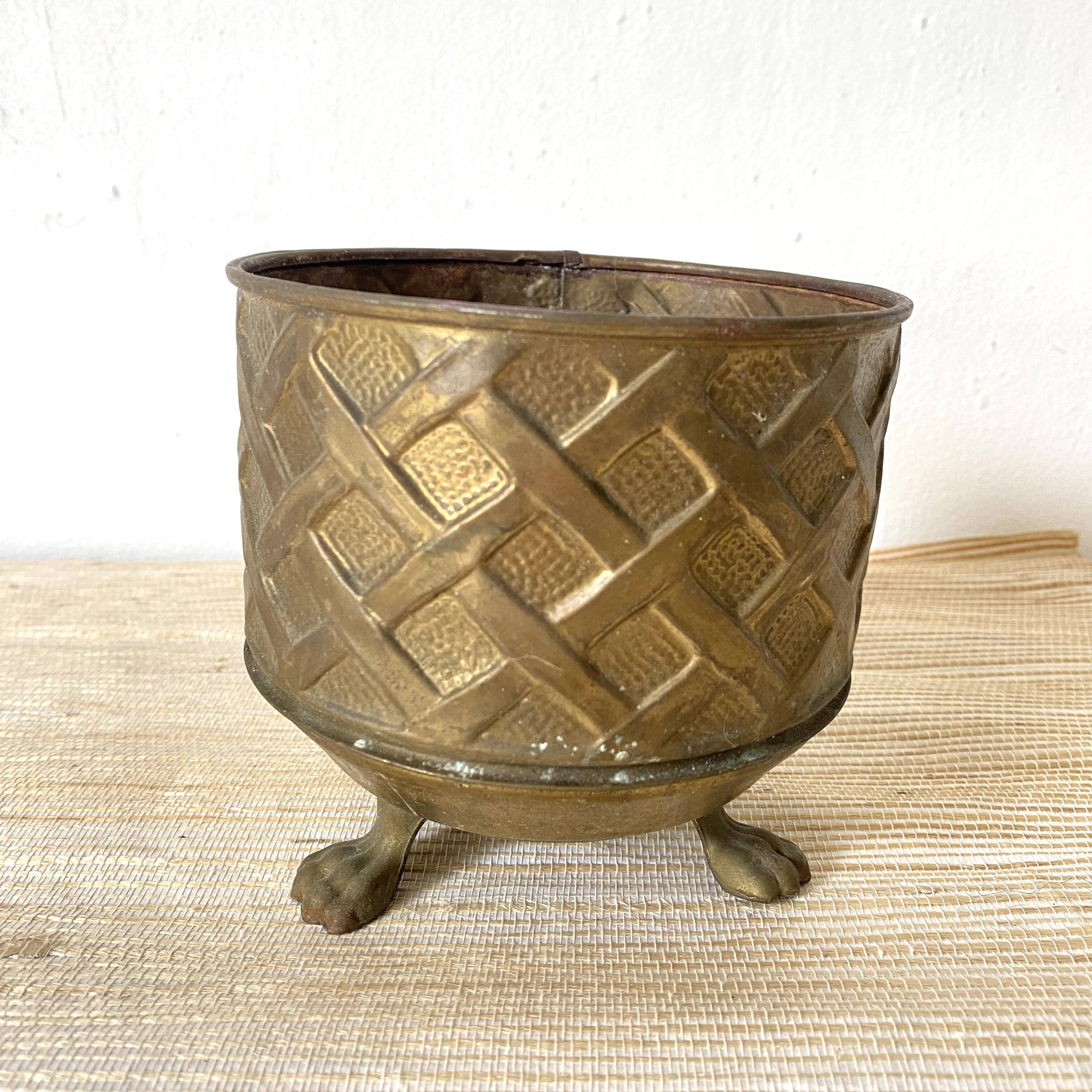 Lombard brass plant pot, Made in England