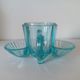 Servant salt-pepper vintage turquoise glass 30s-40s