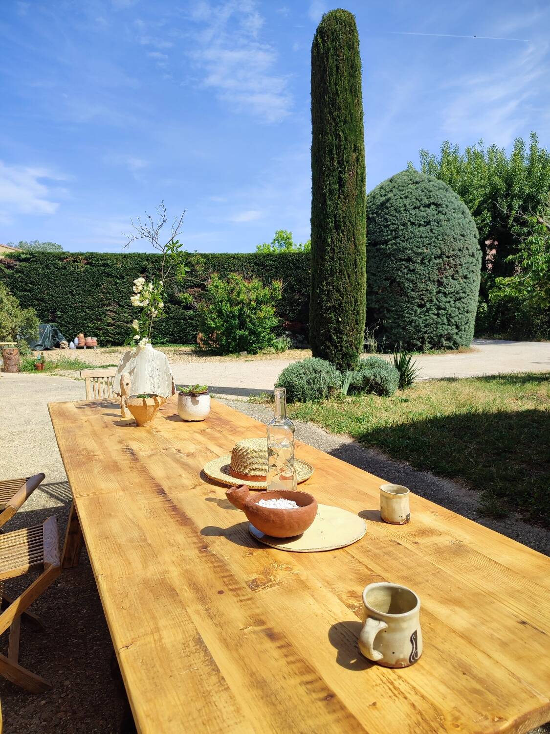 Solid pine table for 10 people.