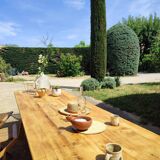 Solid pine table for 10 people.