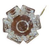 Vintage orrefors small crystal corona bowl , design by lars hellsten, sweden 1970s
