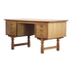 Vintage Mid-Century Oak Desk with 6 Drawers, Open Back, Kjærnulf Style