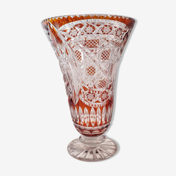 Bohemian glass vase. Czech Republic 1980s.