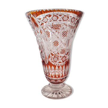 Vase en cristal de Bohême République tchèque 1980s.