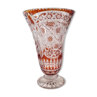 Bohemian glass vase. Czech Republic 1980s.