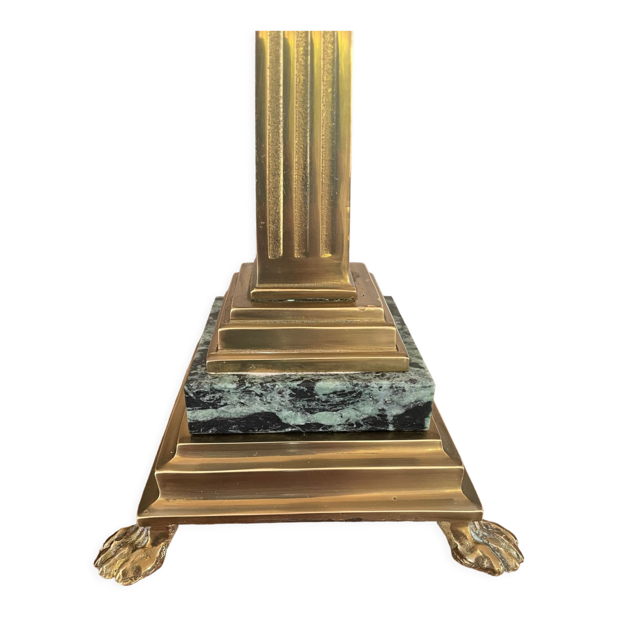 Column lamp in gilded bronze and marble 36cm
