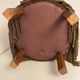 Pouf velours vintage avec frange