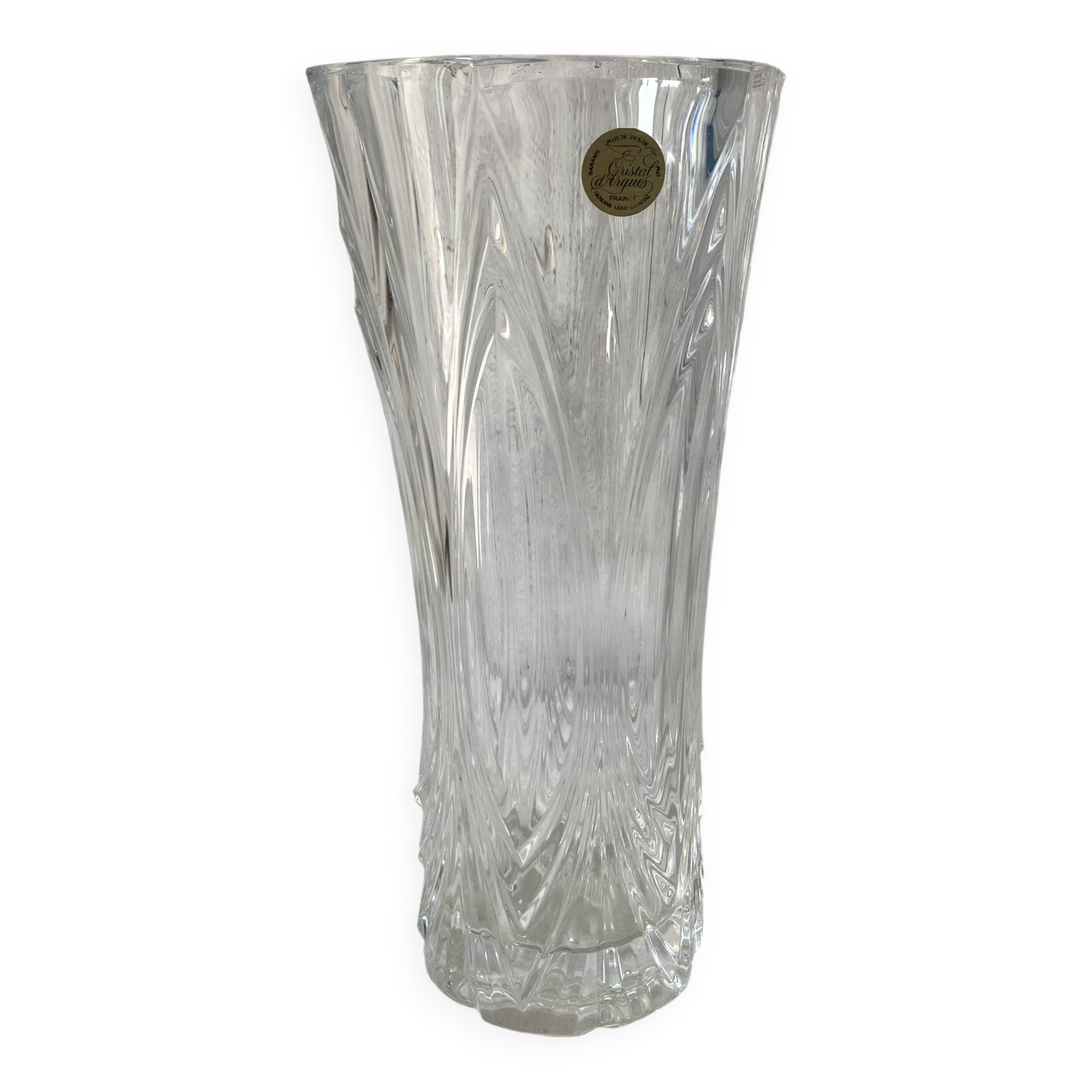 Chiseled crystal vase