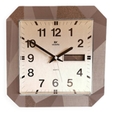 Vintage square silent wall clock "Vedette silver gray"
