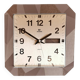 Horloge vintage pendule murale silencieuse carrée "Vedette gris argent"