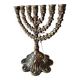 Menorah/Hebrew candlestick with 7 branches/Hanuka. Signed Holon Israel. 17 x 15.5 cm