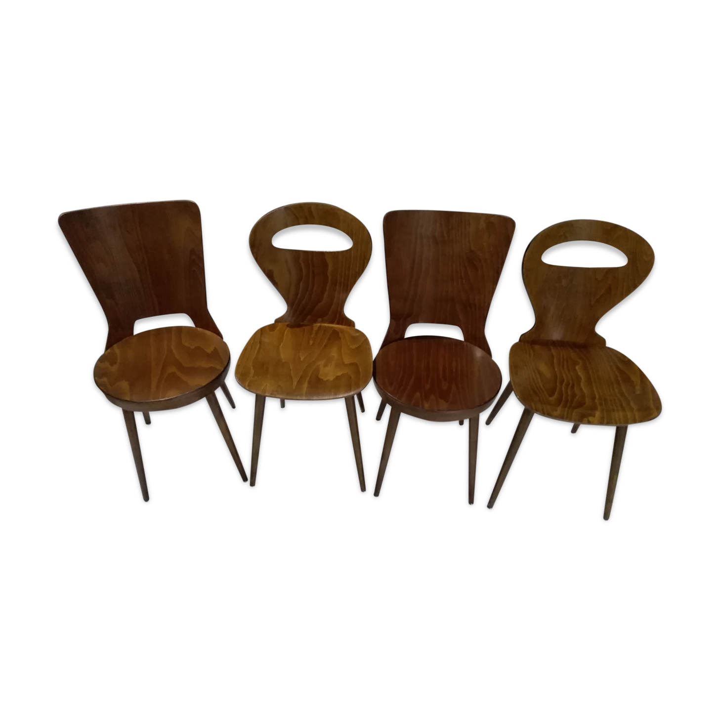 Suite de 4 chaises de Bistrot Baumann Dove Fourmi 1960