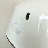 Industrial White Enamel and Cast Iron Pendant Light, 1960s