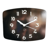 Rectangular vintage formica wall pendulum clock "Phosphorescent black"