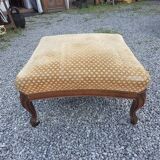 Louis Philippe style footstool in oak and velvet