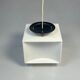 Lampe pendentif blanche vintage Cube, époque spatiale, années 1970