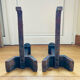 Pair of massive antique-style fire dogs in solid iron from the 20th century.