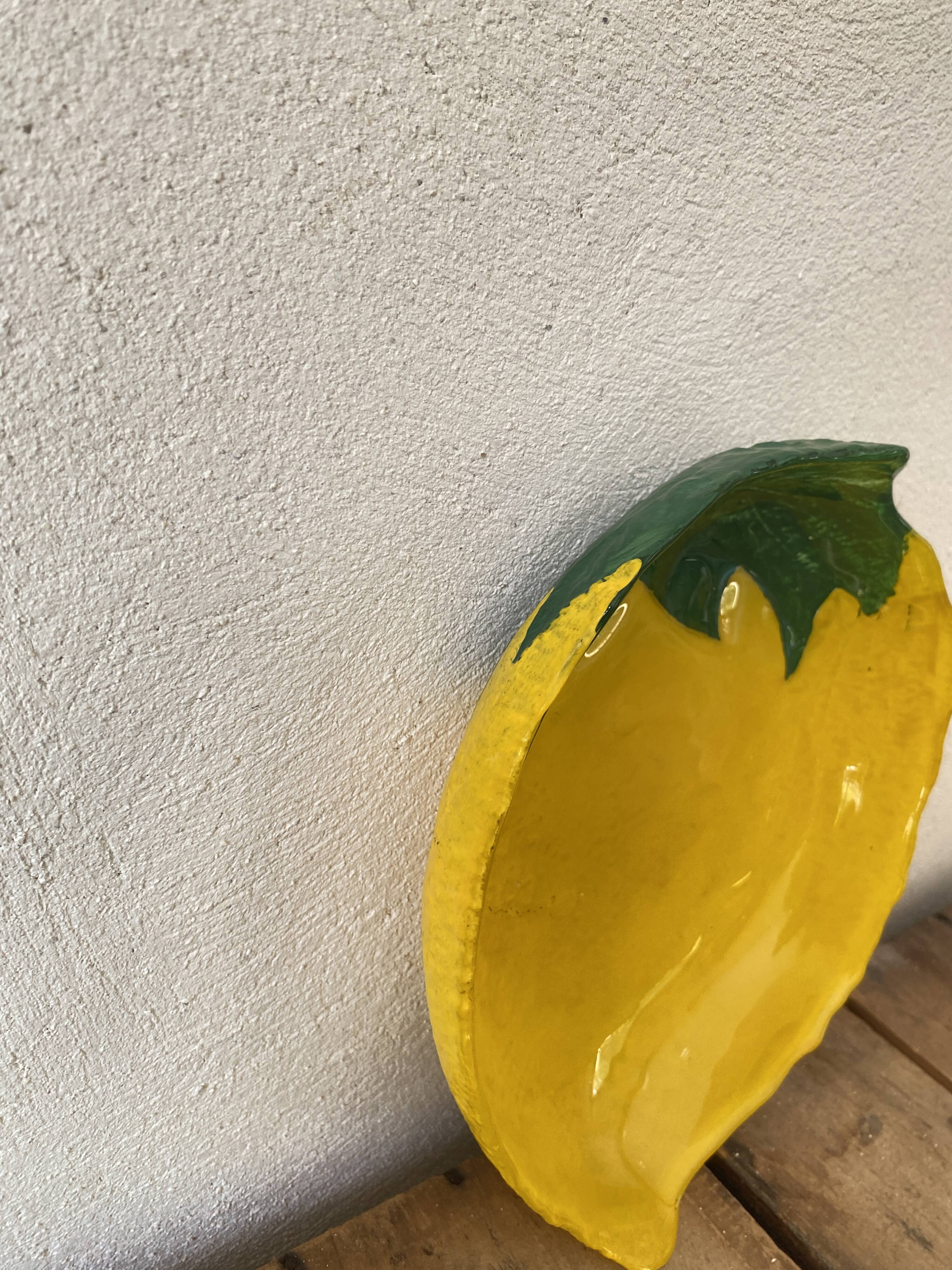 Painted glass dish “le citron”