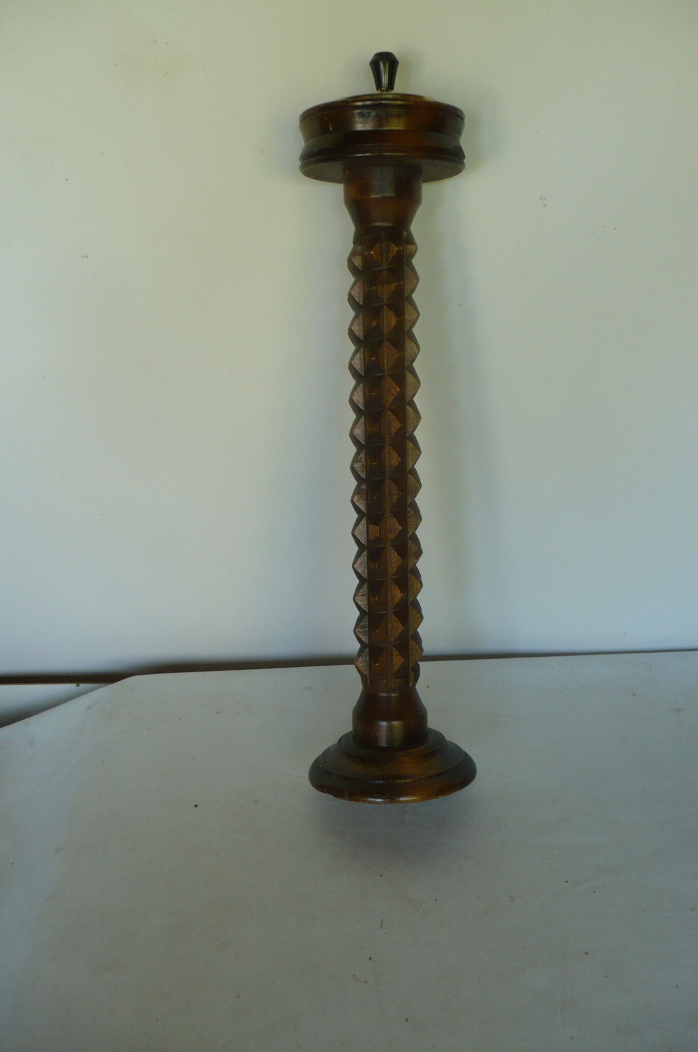 Wooden standing ashtray