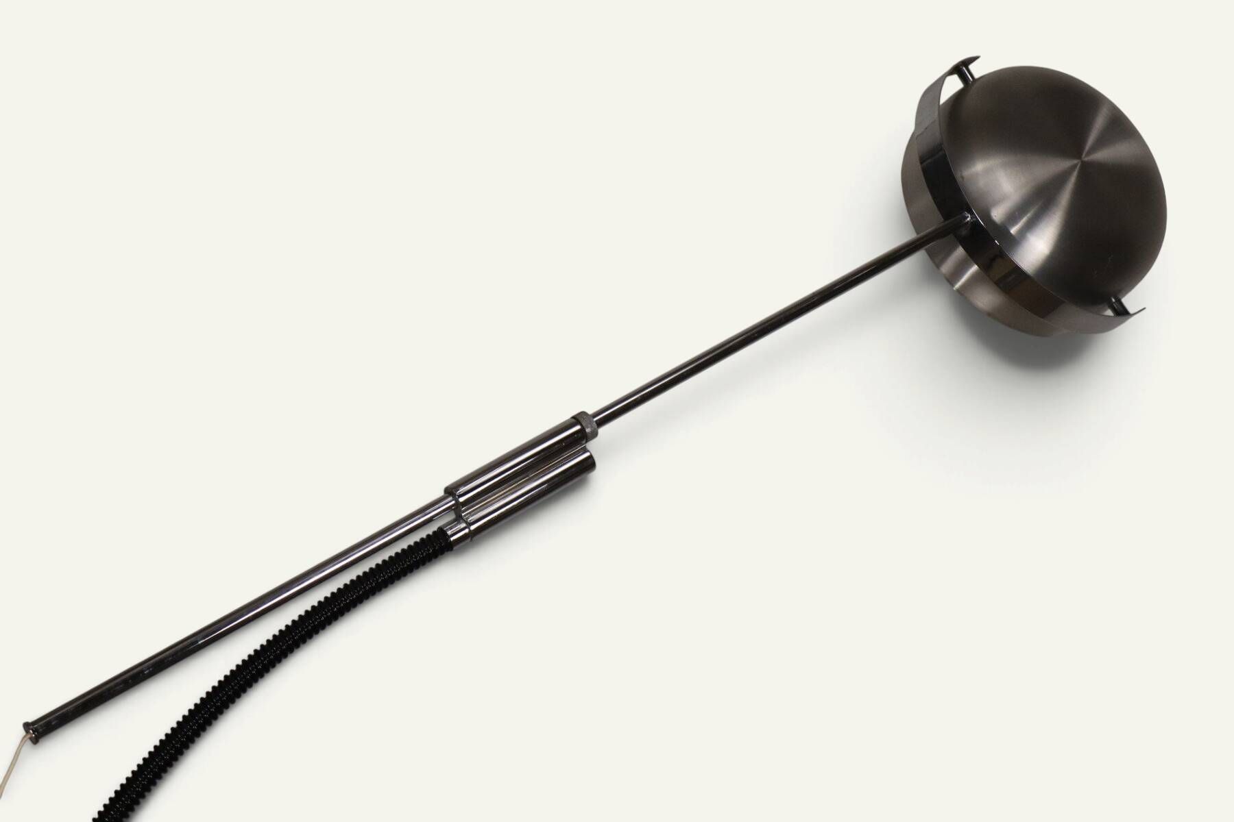 Vintage arc floor lamp with a chrome metal balance, 1970.